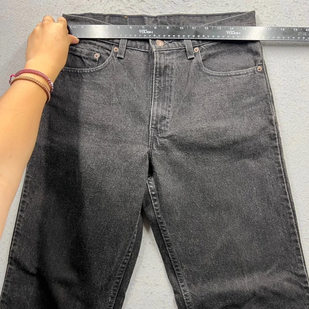 Levi's 550 Relaxed Fit Tapered Leg Jeans Black Wash W32 L34 Made in USA 550-0260